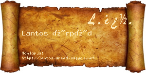 Lantos Árpád névjegykártya