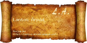 Lantos Árpád névjegykártya
